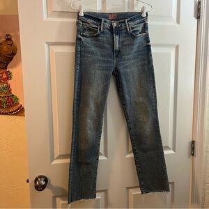 MOTHER Jeans 27 Rascal Ankle Fray in Bonfire Lighting